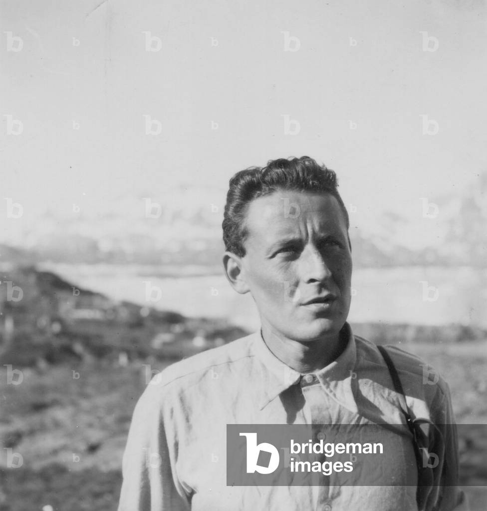 Paul-Emile Victor, portrait, Ammassalik, Greenland, Summer 1934 (b/w photo)