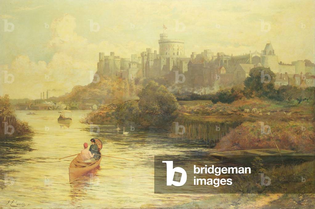 Boating by Windsor Castle, 1885 (oil on canvas)