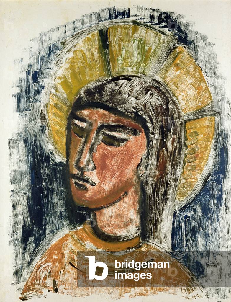 Bild von Zeichnung "Haupt Christi in Herrlichkeit (Öl auf Papier)", 20. Jahrhundert von Evie Hone