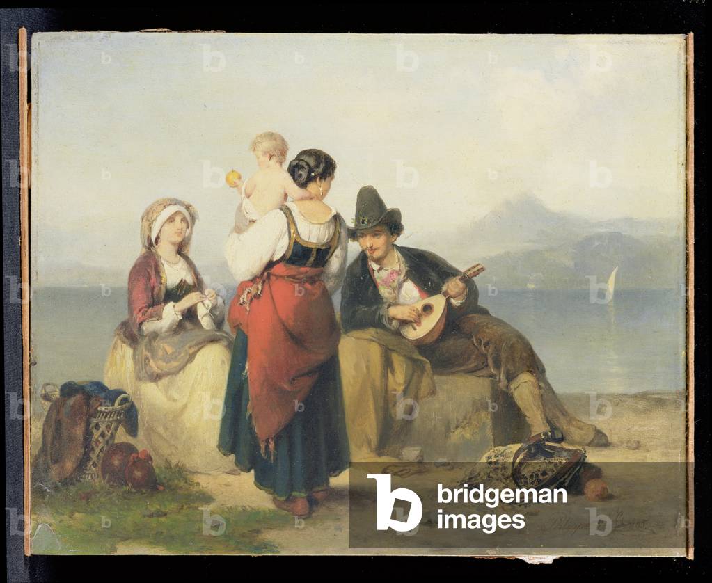 The Neapolitan Family, 1865 (oil on panel)