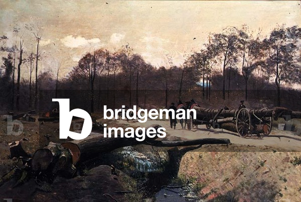 Woodcutters in a Forest Clearing (oil on canvas)