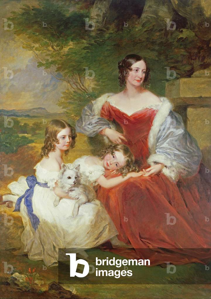 T32011 Ritratto della signora Sarah Frances Cooper e delle sue figlie (L) Selina e (R) Cicely Florence