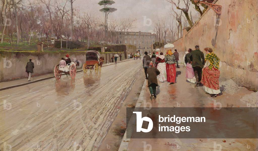 A Street in Vomero (oil on panel)