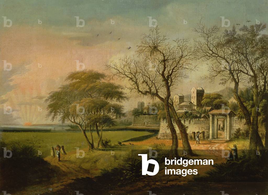 Figures in a Winter landscape, c.1850