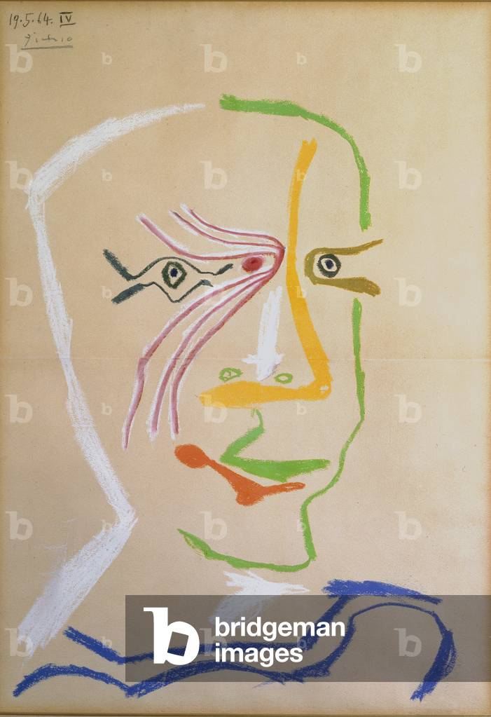 T33461 Testa di uomo, 1964 (pastello)