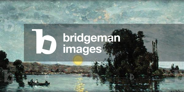 Sunset on the River (oil on panel)