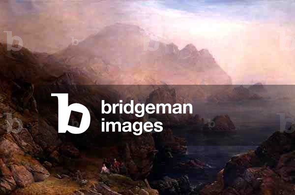 Figures on a Cliff Top (oil on canvas)