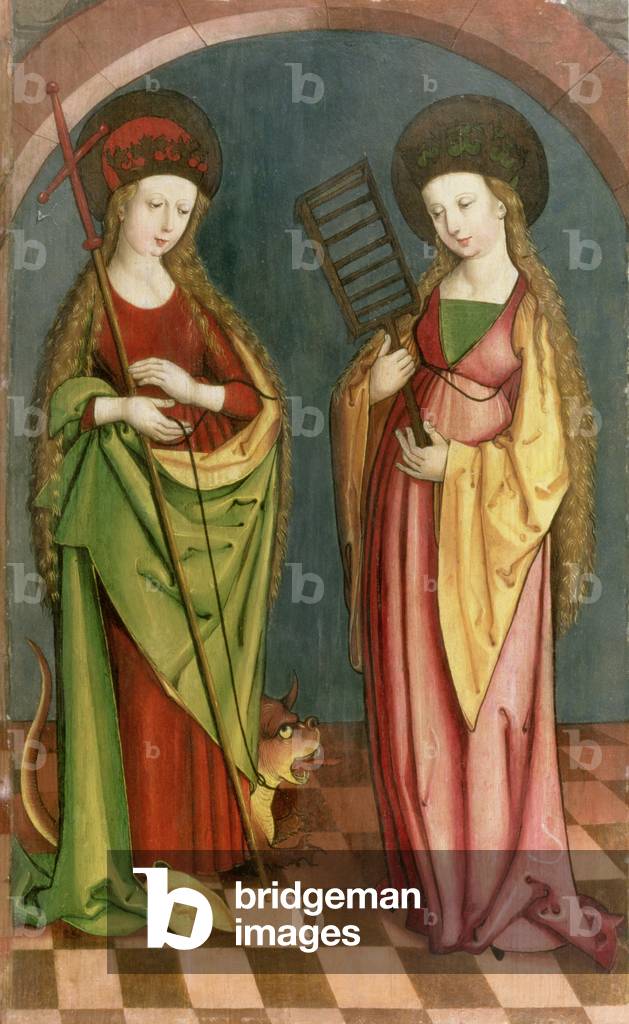 T32982 St. Margaret of Antioch and St. Faith, c.1500 (panel)