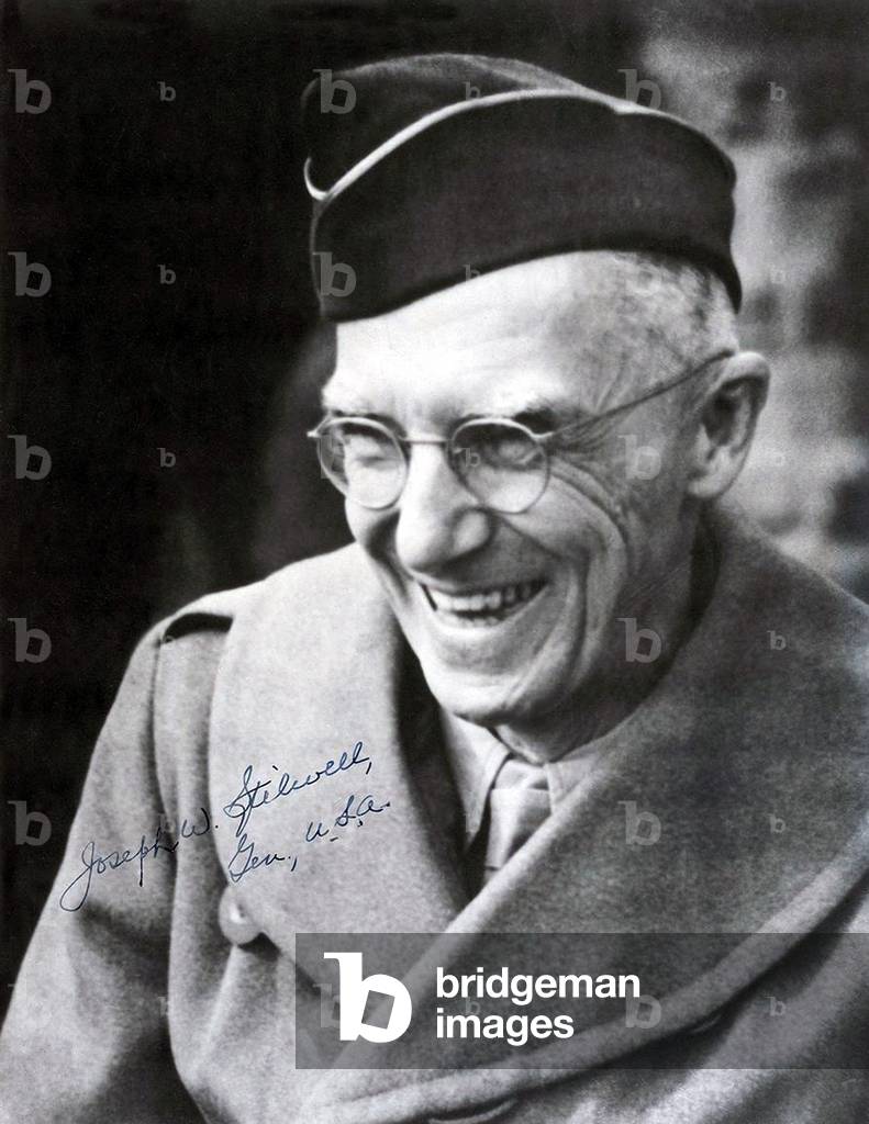 Burma / Myanmar: A signed Portrait of General Joseph Warren Stilwell (March 19, 1883 - October 12, 1946), United States Army four-star General known for service in the China Burma India Theatre