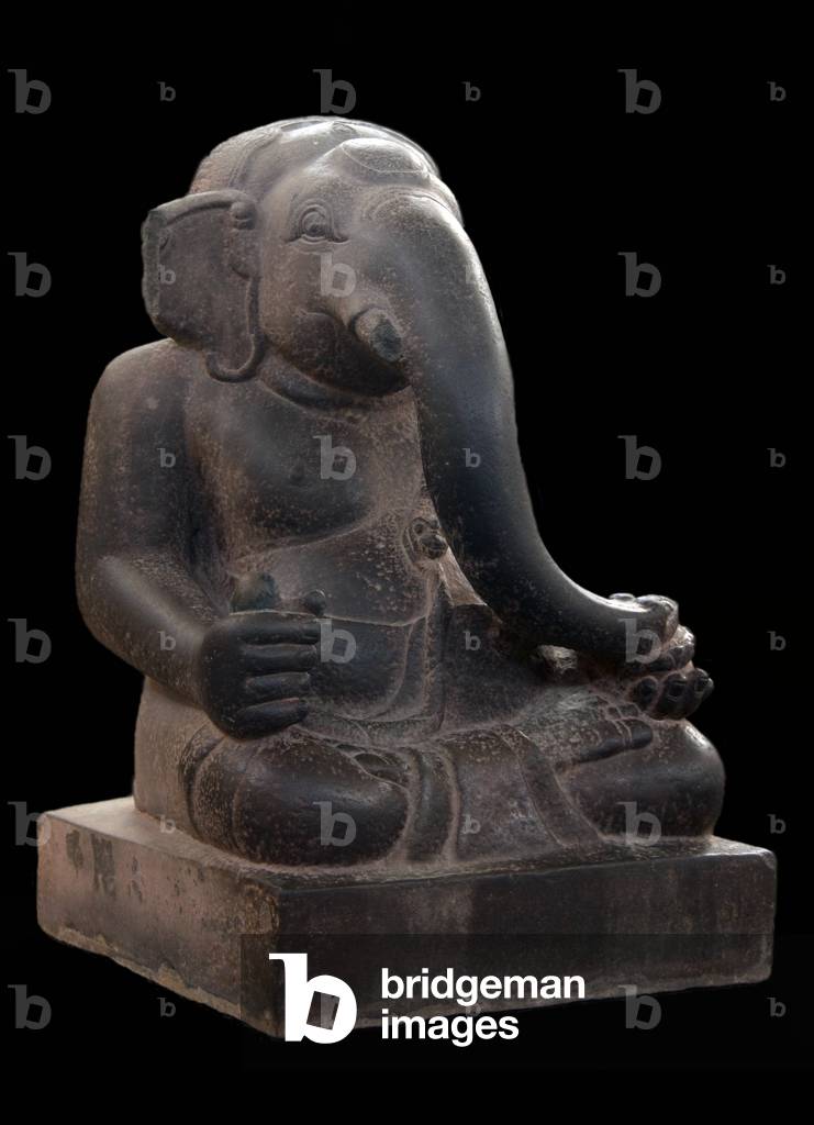 Vietnam: Cham sandstone figure of the Hindu god Ganesh (Ganesa), 7th - 8th century, Cham Museum, Danang