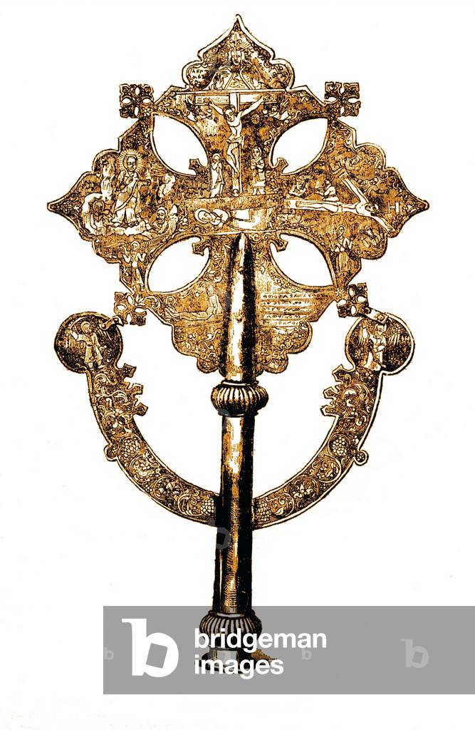 Ethiopia: The British Expedition to Abyssinia. The cross of Emperor Tewodros II of Ethiopia (Magazine Pittoresque, 1871)