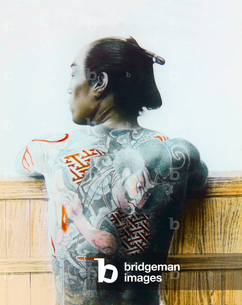 Japan: Tattooed Japanese man, late 19th century, c. 1890s, T. Enami