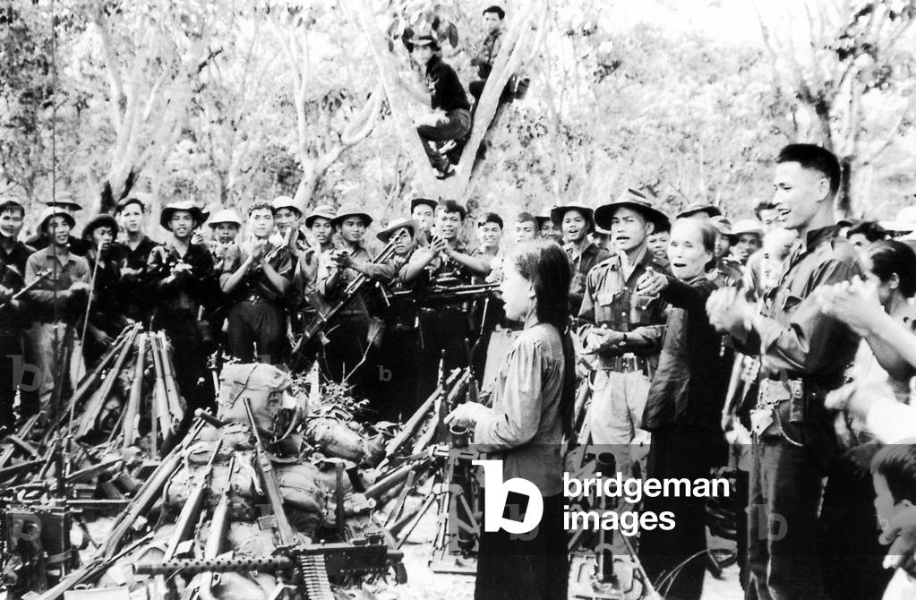 Vietnam: Weapons seized during a battle are put on display, Cu Chi, South Vietnam, Second Indochina War (Vietnam War) (1965)
