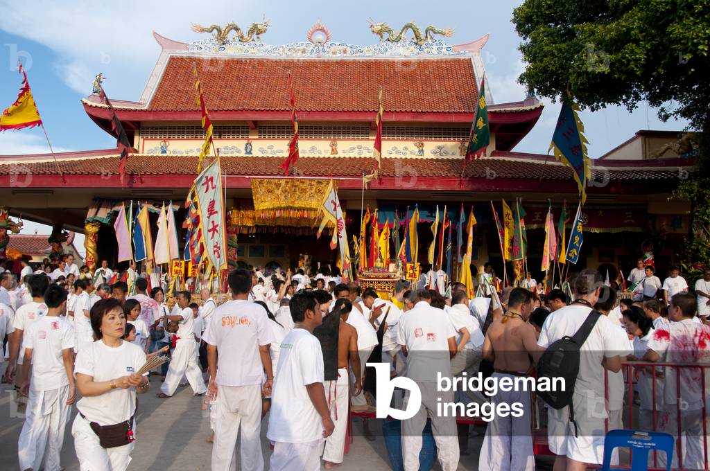 Thailand: The 'Crossing the Bridge' ceremony at San Chao Bang Niew (Chinese Taoist temple), Phuket Vegetarian Festival