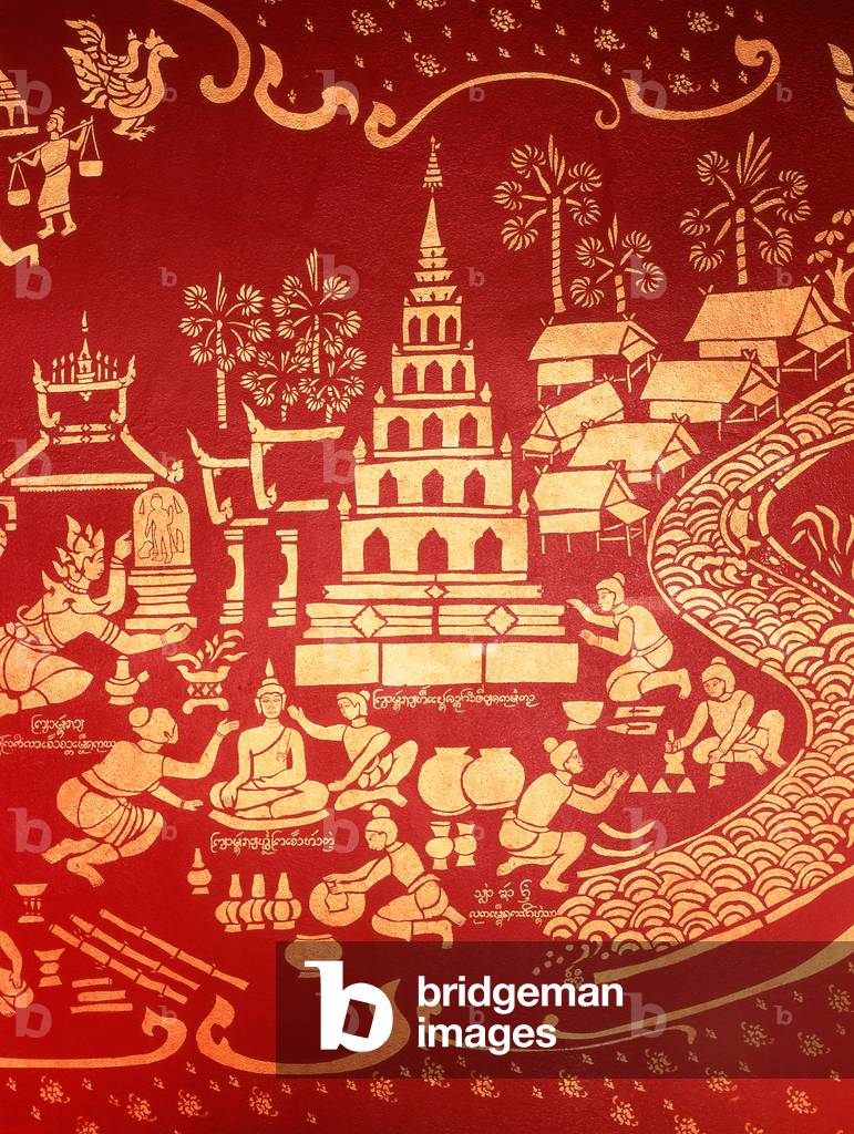 Thailand: Murals in main viharn, Wat Chiang Man, Chiang Mai