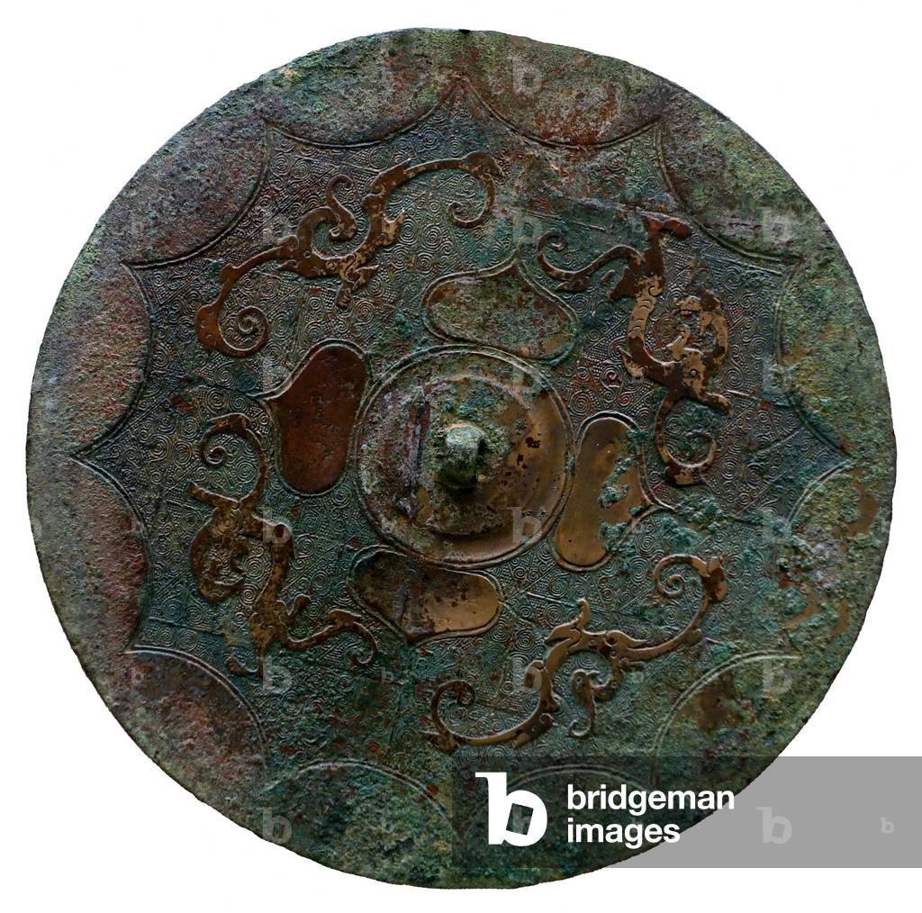 China: Bronze mirror with geometric decorations, Eastern Zhou Dynasty, Warring States Period, 403-221 BCE, Ethnological Museum, Berlin