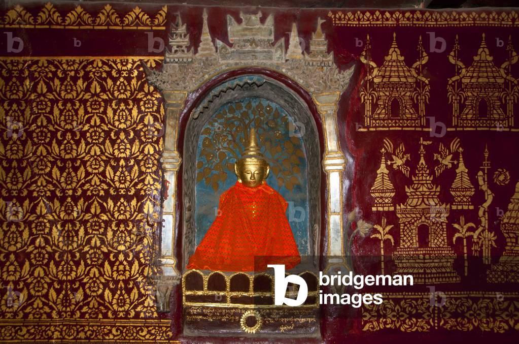 Burma / Myanmar: Recessed Buddha figure at 19th century Wat Par Lyeng, Kyaing Tong (Kengtung), Shan State. Photographed 2015
