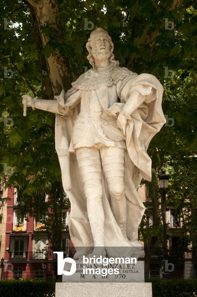 Fernán González, Statue by Juan de Villanueva y Barbales, Madrid, Spain, c.1750 (photo)