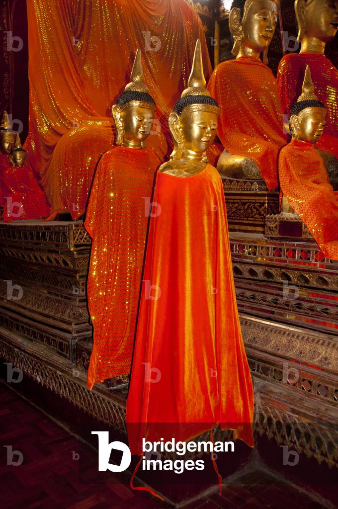 Burma / Myanmar: Buddha statues at 19th century Wat Par Lyeng, Kyaing Tong (Kengtung), Shan State. Photographed 2015