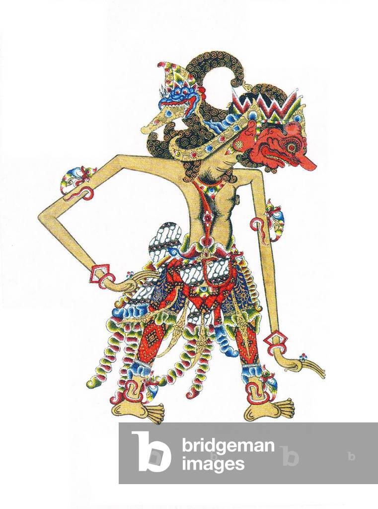 Indonesia: Figure of Indrajid, wayang kulit ('shadow puppet') character from the ancient Hindu epic, Ramayana