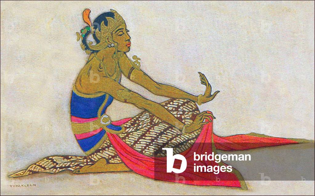 Indonesia: Javanese classical dancer (c.1925) by Tyra Kleen (1874-1951)