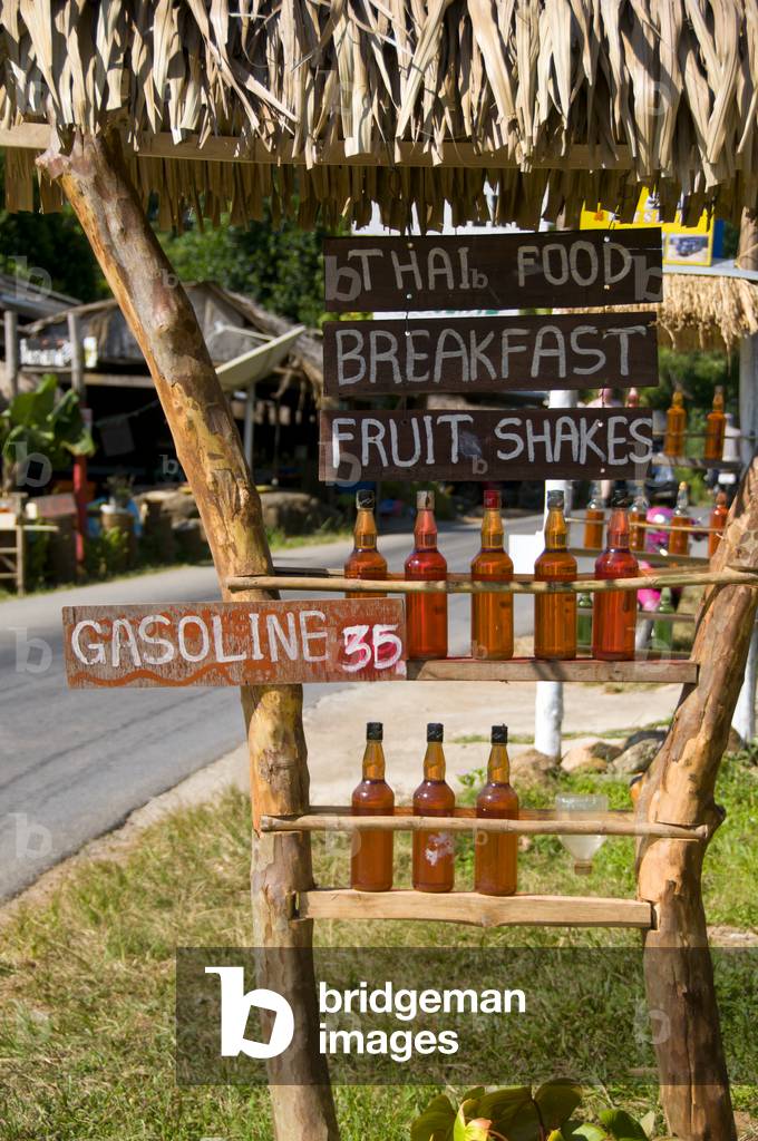 Thailand: Gasoline for sale at Bai Lan Bay (Ao Bai Lan), Ko Chang, Trat Province