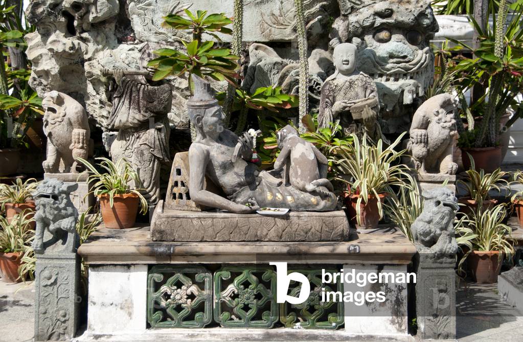 Thailand: Statuary in front of the main viharn, Wat Suthat, Bangkok