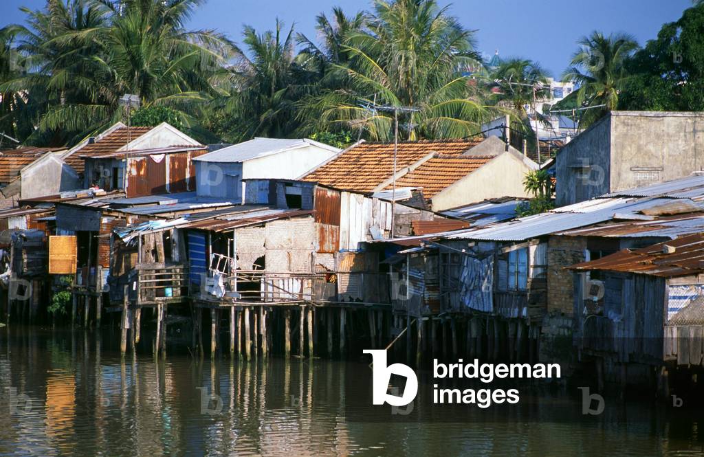 Vietnam: Stilted houses close to the coast, Nha Trang, Khanh Hoa Province