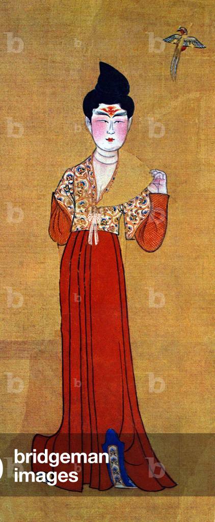 China: Painting of a woman from Turpan Oasis c.7th-8th century, Astana Tombs, Xinjiang