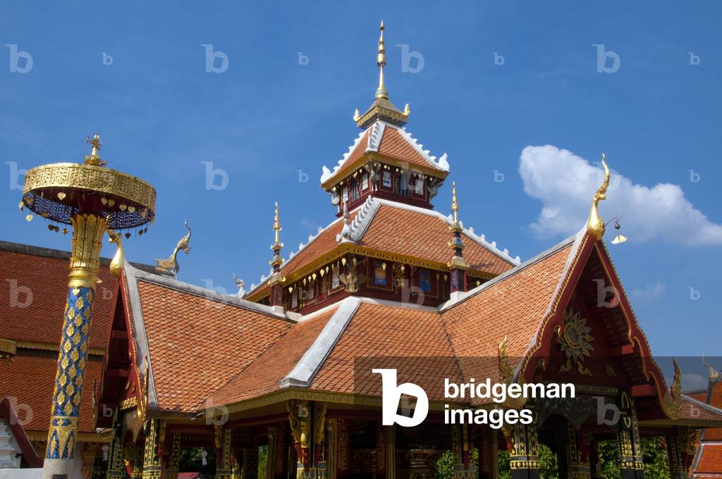 Thailand: Open-sided mondop, Wat Pong Sanuk Tai, Lampang, Lampang Province, northern Thailand