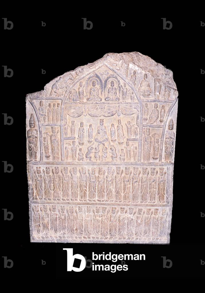 China: Stone Buddha stele, Northern Qi Dynasty (550 - 577 CE), Shanghai Museum, Shanghai