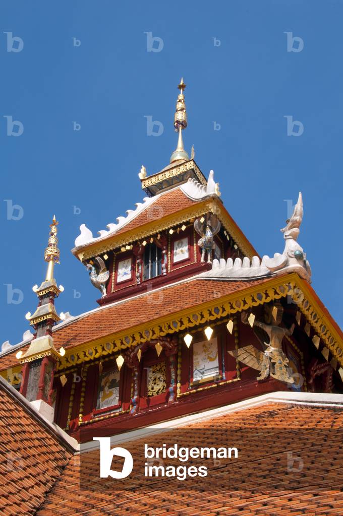 Thailand: Open-sided mondop, Wat Pong Sanuk Tai, Lampang, Lampang Province, northern Thailand