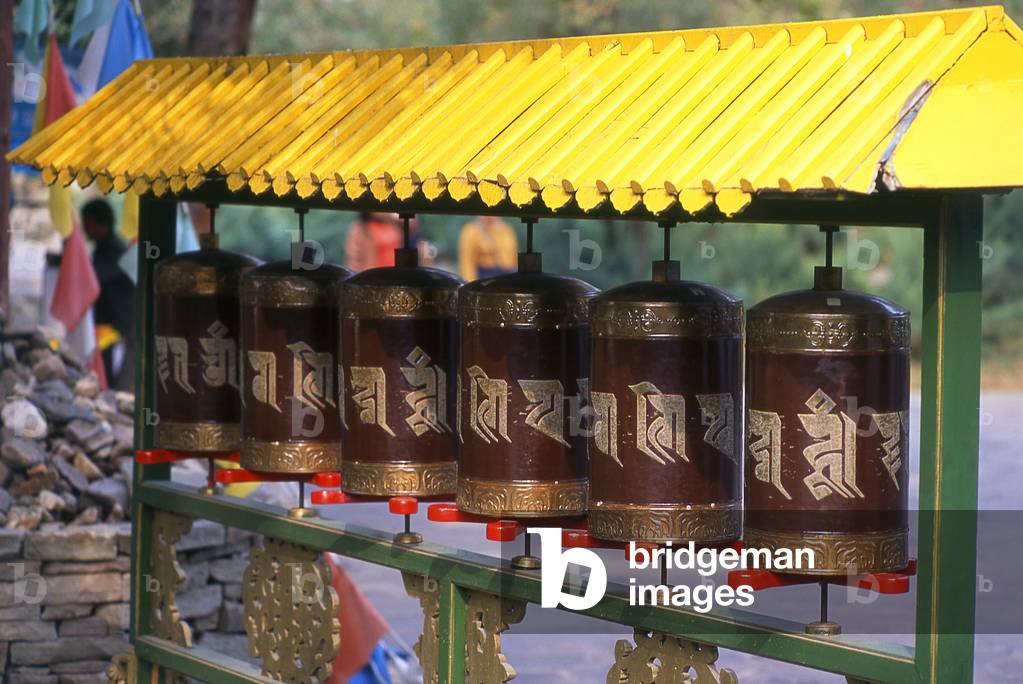 China: Prayer wheels, Putuo Zongcheng Temple, Chengde, Hebei Province