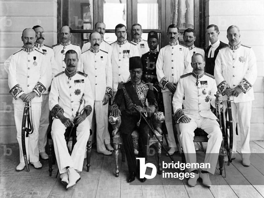 Tanzania / Zanzibar: Sayyid Ali bin Hamud Al-Busaid, Sultan of Zanzibar (r. 1902-1911), with British colonial officials