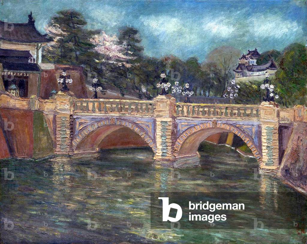 China / Taiwan: 'Nijubashi Bridge (Tokyo, Japan)', oil on canvas, Chen Cheng-po / Chen Chengbo (1895-1947), 1927