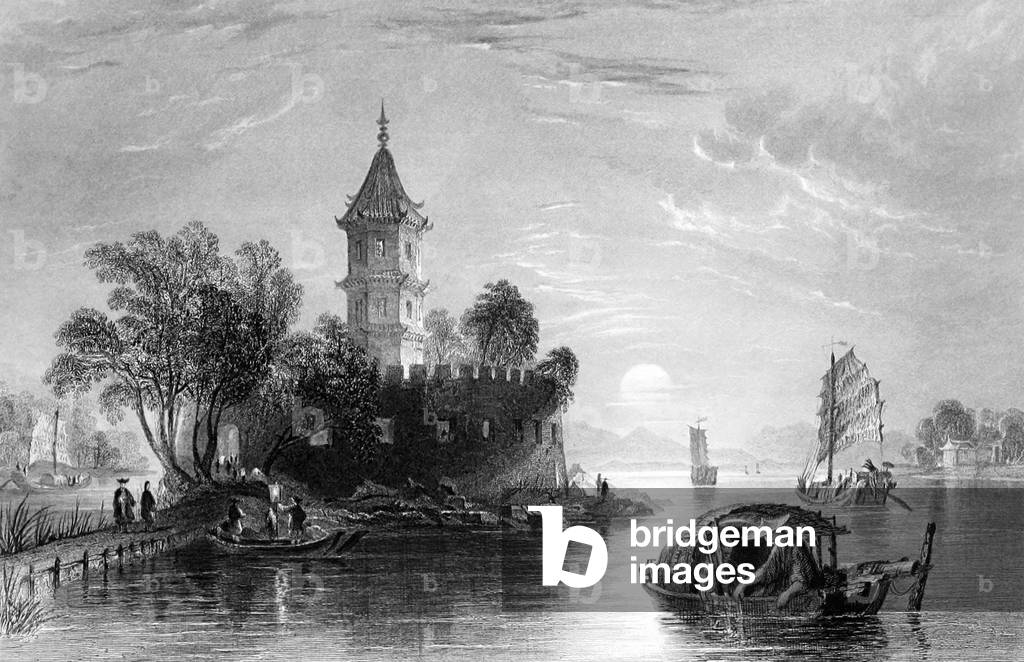 China: 'Yellow Pagoda Fort'. First Opium War (1839-1842) by Thomas Allom.