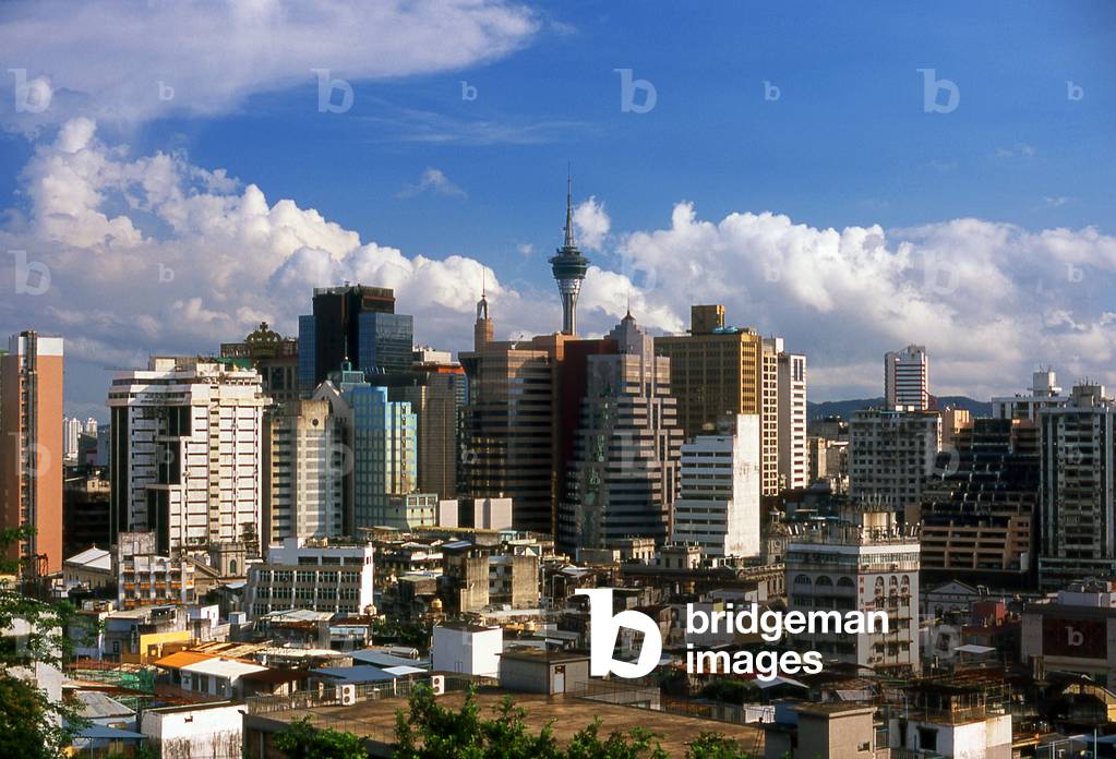 China: View from Guia Hill over downtown Macau towards the Macau Tower (background), Macau