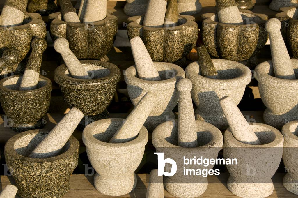 Thailand: Stone pestles and mortars for sale at the fishing village of Ang Sila, Chonburi Province