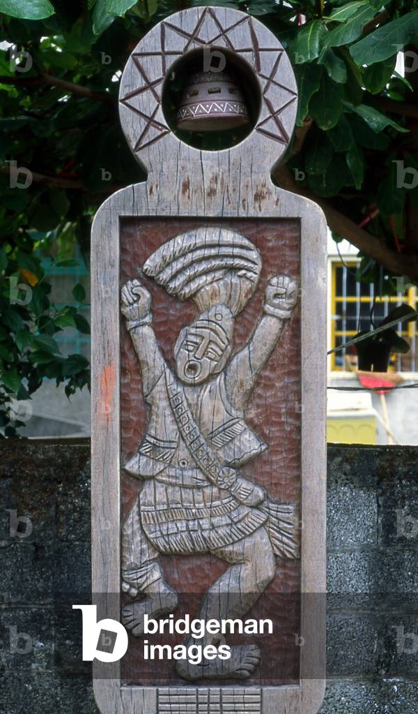 Taiwan: An Amis (an indigenous people) totem outside a house in Futientsun, Eastern Rift Valley