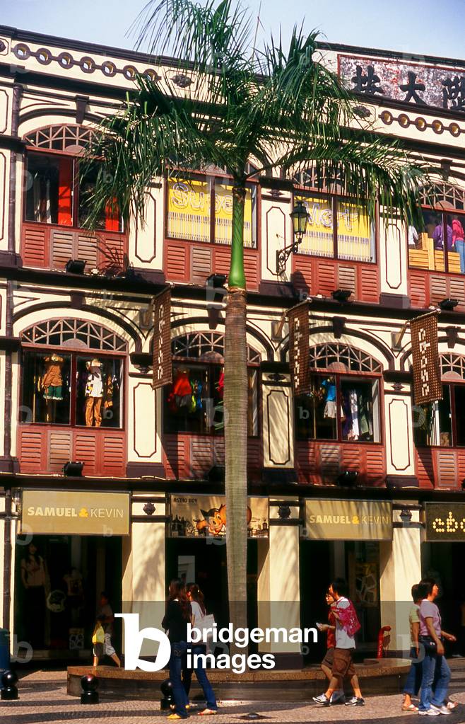 China: Old Portuguese colonial building in Largo do Senado Square (Senate Square), Macau