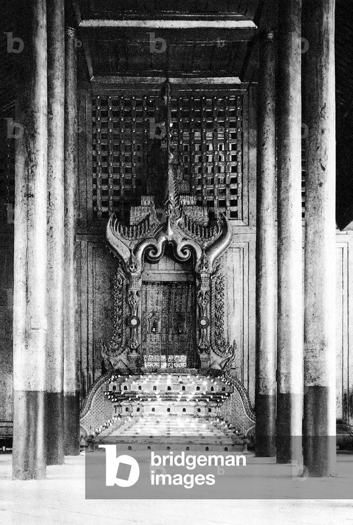 Burma/ Myanmar: Entrance to the Lily Throne Room in Mandalay Palace, c.1920s.