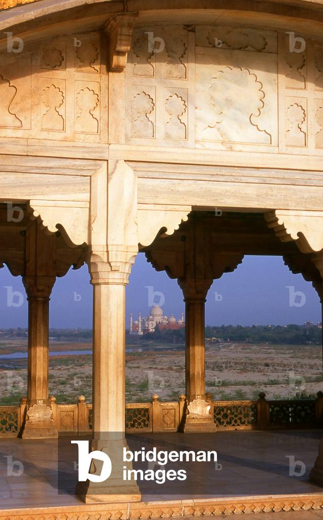 India: The Taj Mahal as seen from Agra Fort, Agra, Uttar Pradesh