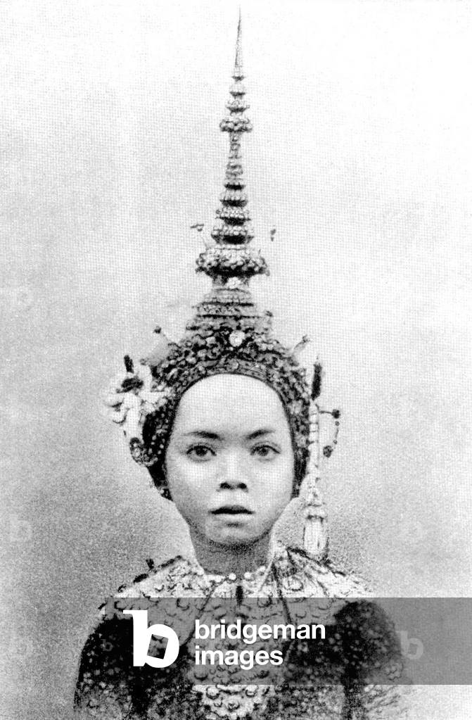 Cambodia: A young prima ballerina of the Cambodian Royal Ballet, Lycee Sisowath, 1915