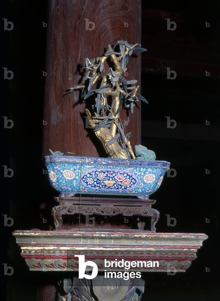 Vietnam: Bronze tree inside the Tomb of Emperor Thieu Tri, Hue