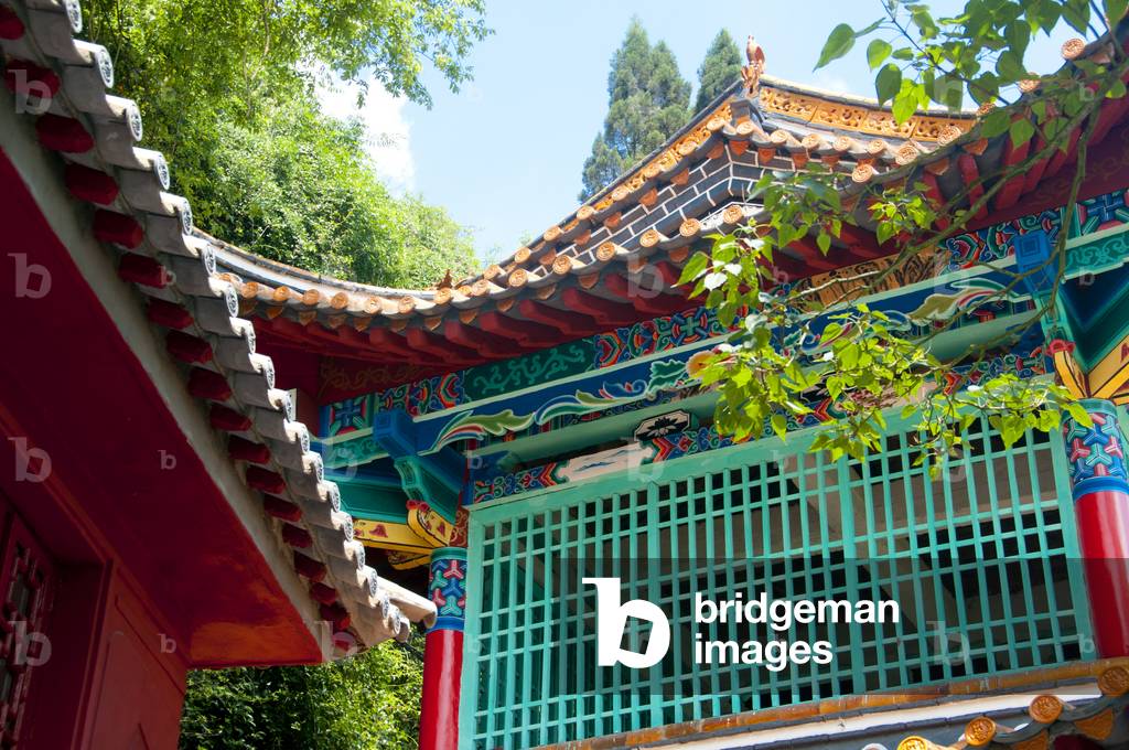 China: Pavilion roof at Long Men (Dragon Gate), Xishan (Western Hills), near Kunming, Yunnan Province