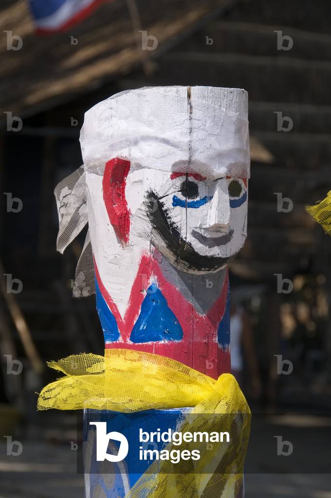 Thailand: Moken (Sea Gypsy) totems, Moken village, Ko Surin Tai, Surin Islands Marine National Park