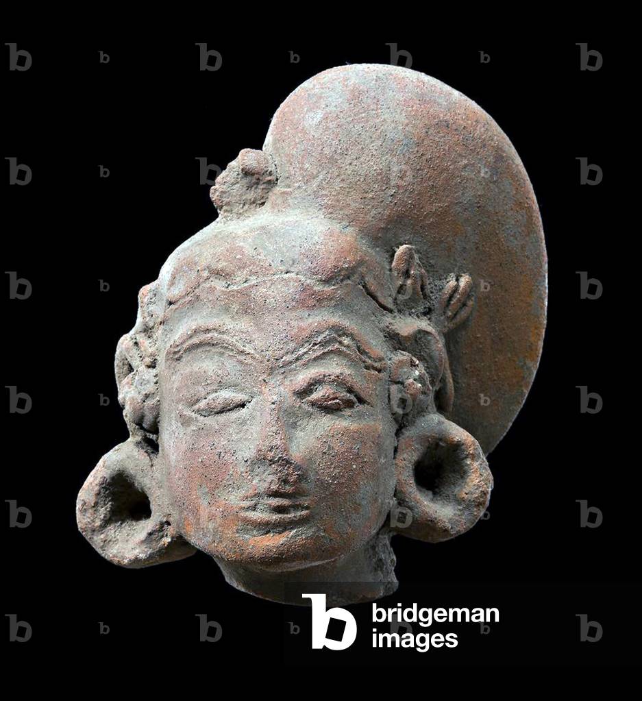 Indonesia: Terracotta head of a young woman, Trowulan, East Java, late Majapahit Period, c. 14th century