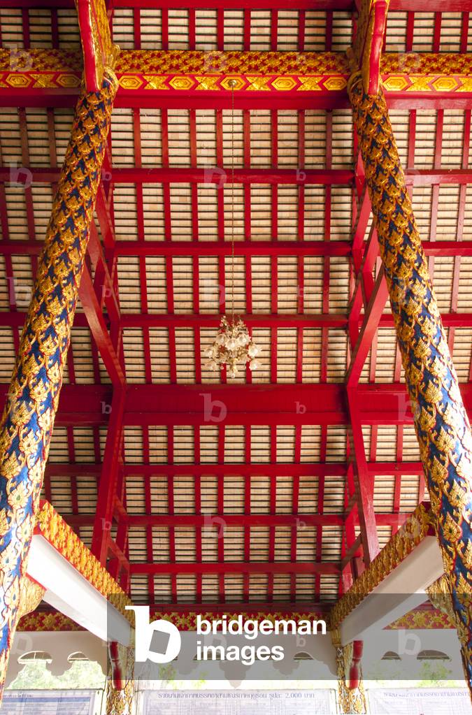 Thailand: Inside the roof of the viharn (assembly hall) at Wat Suan Dok, Chiang Mai, northern Thailand