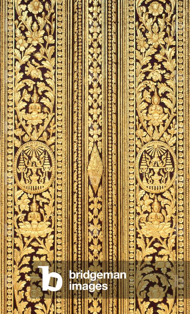 Cambodia: Door detail on the Preah Thineang Dheva Vinnichay (Throne Hall), Royal Palace and Silver Pagoda, Phnom Penh