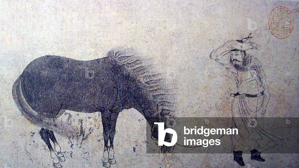 China: Man and horse on a windy day. Zhao Mengfu (1254-1322)